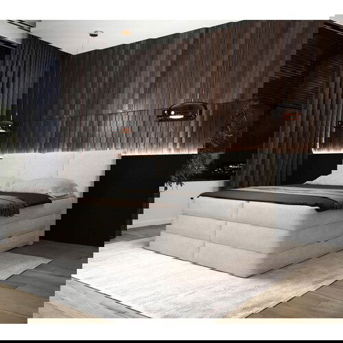 MID.YOU POSTELJA BOXSPRING 180 cm x 200 cm , les, tekstil, leseni material bela Cene