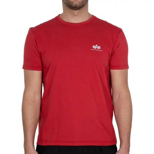 Alpha Industries Bombažna kratka majica rdeča barva