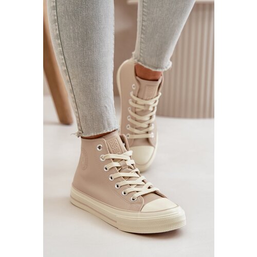 Big Star Women's Insulated Sneakers Made Of Eco Leather Beige Cene