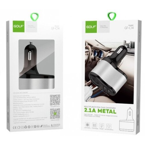 Golf auto punjač 2USB + utičnica GF-C14 Slike