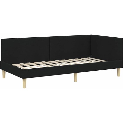  Kutni krevetni okvir s madracem 2 kom. Crna 100 x 200 cm Slike