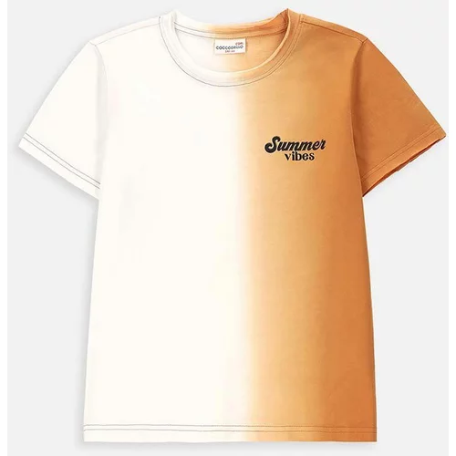 Coccodrillo Dječja pamučna majica kratkih rukava boja: narančasta, bez uzorka