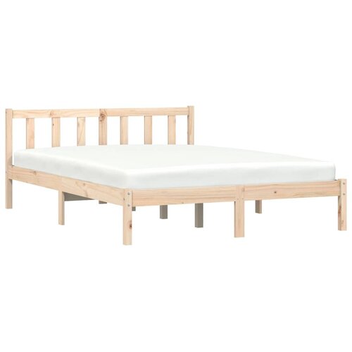 VidaXL Okvir za krevet Prirodna 152 x 203 cm Čvrsto borovo drvo - Prirodna 152 x 203 cm Slike