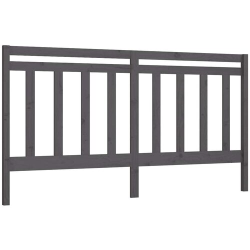  Uzglavlje za krevet sivo 206 x 4 x 100 cm od masivne borovine Slike