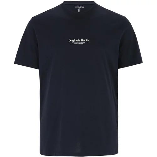 Jack & Jones Plus Majica 'Vesterbro' mornarsko plava / bijela