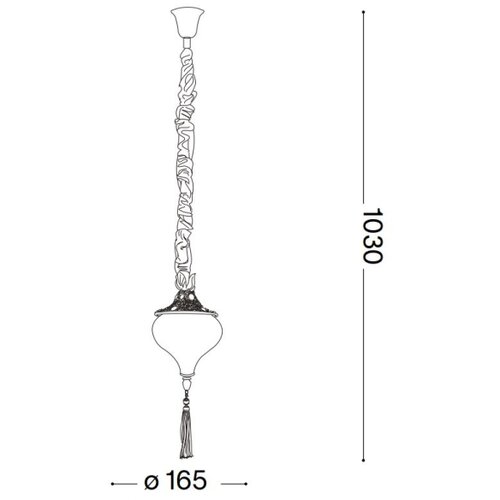 Ideal Lux luster na lancu harem 1xE27/42W/230V, &amp;oslash; 16,5 cm, mesing Slike