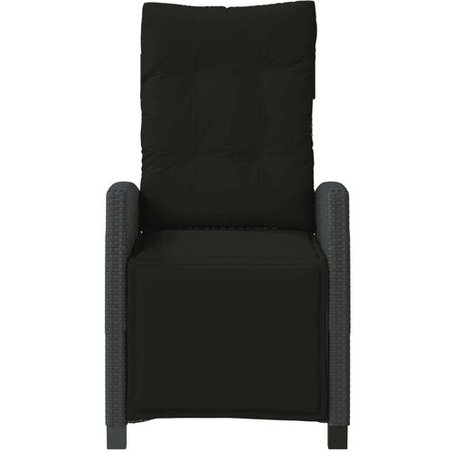  3-dijelni bistro set s jastucima crni od poliratana - Crna 1 Slike