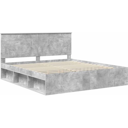  Krevetna konstrukcija Beton 180 x 200 cm Čvrsto borovo drvo Slike