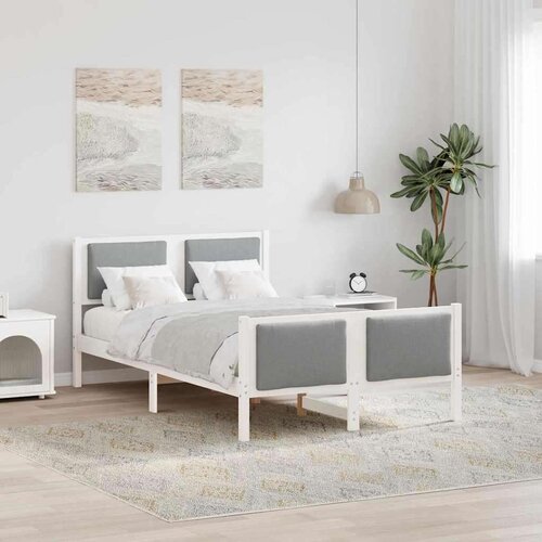  Okvir za krevet Svijetlo siva 120 x 200 cm tkanina Slike