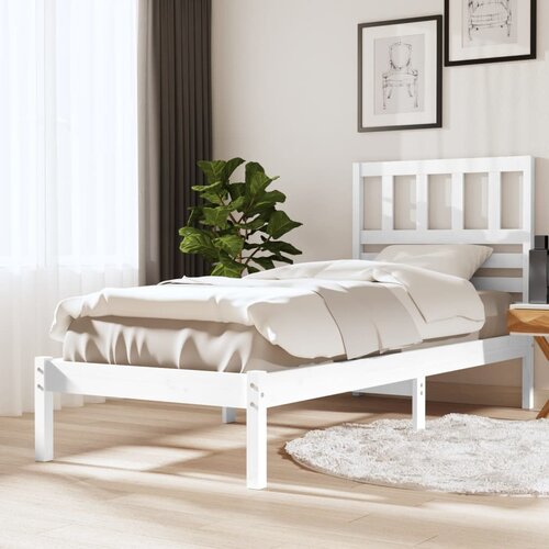 VidaXL posteljni okvir bel iz borovine 90x200 cm Slike