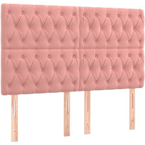 Maison Chic Posteljno vzglavje - Vzglavna omarica 4 kosa roza 72x7x78/88 cm žamet, (22077994) Cene