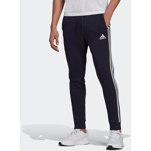 Adidas &amp;Scaron;portne hlače &amp;#039;Essentials Fleece Tapered Cuff 3-Stripes&amp;#039; modra / bela Slike