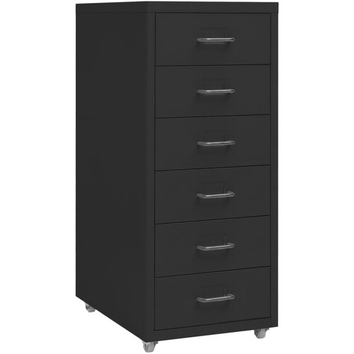  Mobilni ormarić za spise crni 28 x 41 x 69 cm metalni Cene
