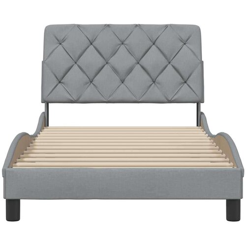 VidaXL Okvir kreveta bez madraca svjetlosivi 100x200 cm od tkanine Slike