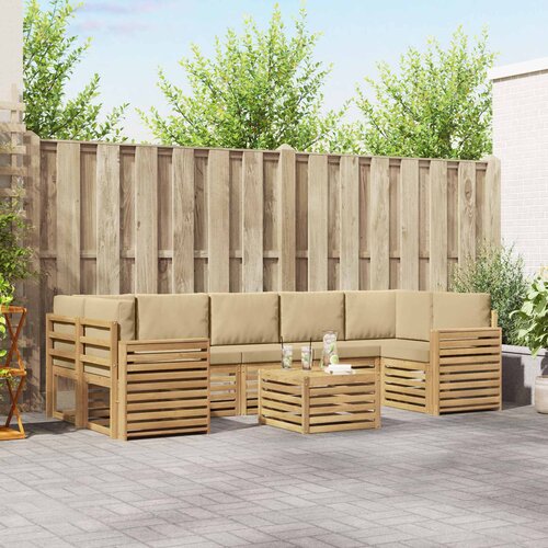  Set vanjskih sofa 8 kom. Bijela i bež Poliester Cijene