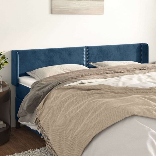  Vzglavje z u&amp;scaron;esi temno modro 183x16x78/88 cm žamet, (20932900) Slike