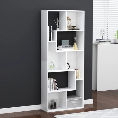 VidaXL Knjižna omara bela 67x24x161 cm iverna plo&amp;scaron;ča Slike