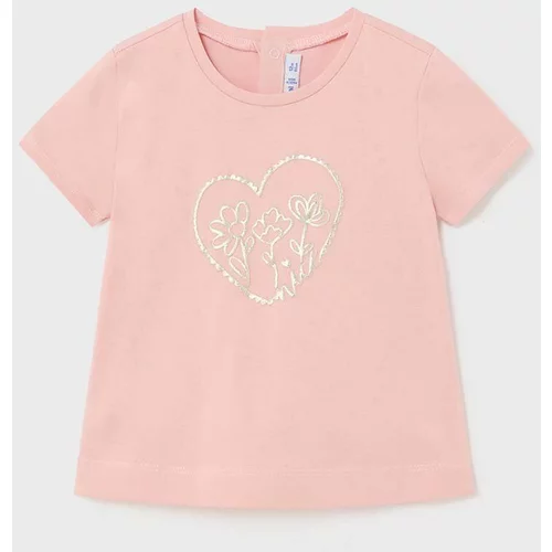 Mayoral Kratka majica za dojenčka roza barva