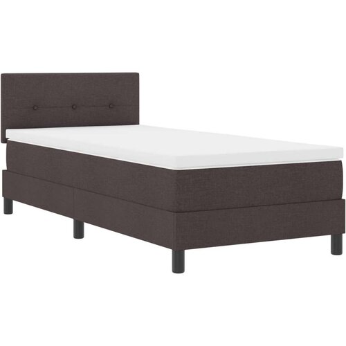 Box Spring Krevet s Madracem Tamno Smeđi 90x190 cm Tkanina Slike