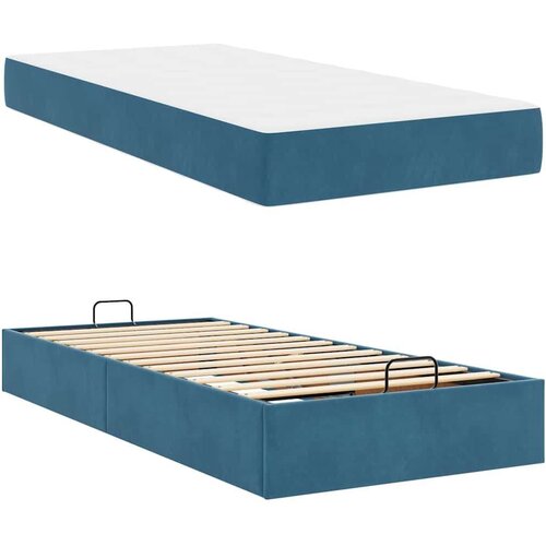 VidaXL krevetna konstrukcija s madracem plava 80 x 200 cm bar&amp;scaron;un Slike