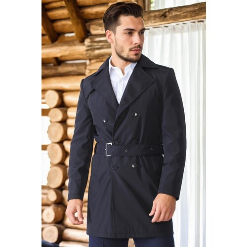 Dewberry PLT8321 MEN&amp;#039;S OVERCOAT-PLAIN NAVY BLUE Slike