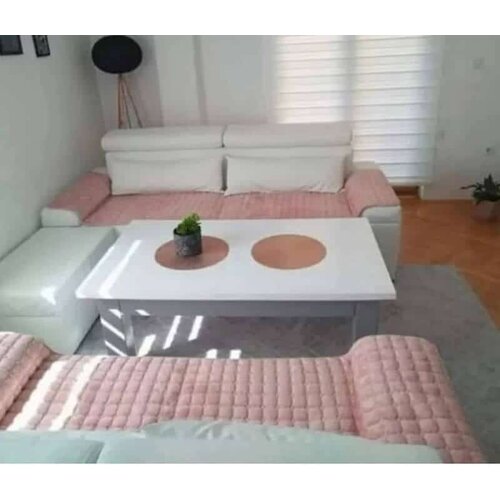  Set sedalnih prekrivača Stela (Tri dela) za ugaonu garnituru - Roze Cene