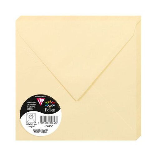 Clairefontaine kuverte Pollen 165x165mm 120gr chamois 1/20 Cijene