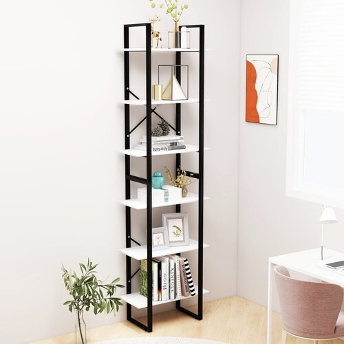 VidaXL Regal 2 kosa bel 60x30x210 cm iverna plo&amp;scaron;ča Slike