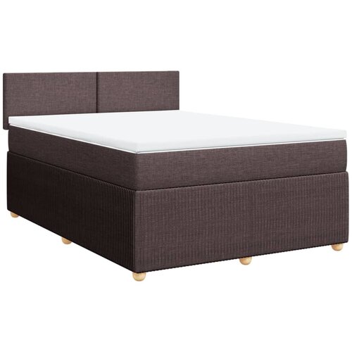 VidaXL Krevet s oprugama i madracem tamnosmeđi 160x200 cm tkanina Slike