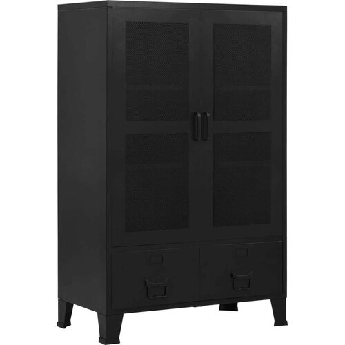  Uredski ormarić s mrežastim vratima crni 75x40x120 cm čelični Cene