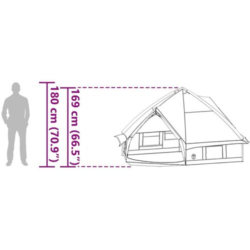  Teepee &amp;scaron;ator s krovom Plava i siva 490 x 410 x 210 cm Slike