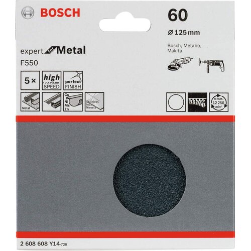 Bosch brusni list F550, pakovanje od 5 komada 125 mm, 60 pakovanje od 5 komada - 2608608Y14 Slike