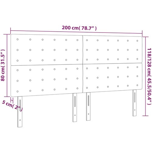  Uzglavlje crno 200x5x118/128 cm bar&amp;scaron;unasto Slike