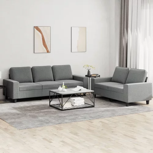  2-dijelni set sofa tamnosivi od tkanine