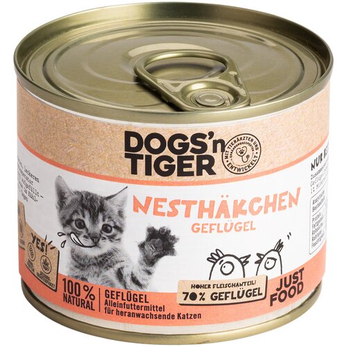 Dogs&amp;#039;n Tiger Varčno pakiranje Junior Cat 12 x 200 g - Perutnina Slike