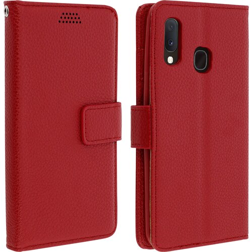 AVIZAR folio case držalo za kartice in stojalo za video, zrnat ucinek - rdeca str. samsung galaxy A20e, (20599714) Cene