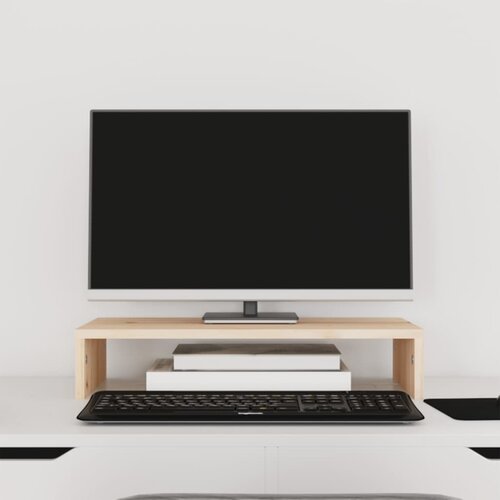 VidaXL Stalak za monitor 50 x 27 x 10 cm od masivne borovine Slike
