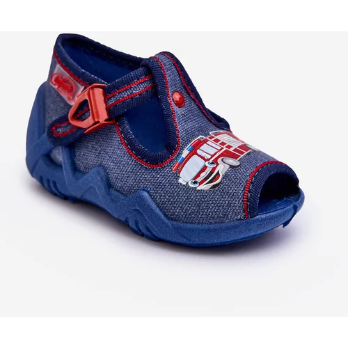 Kesi Children's sandals, Befado slippers, Fire truck Blue