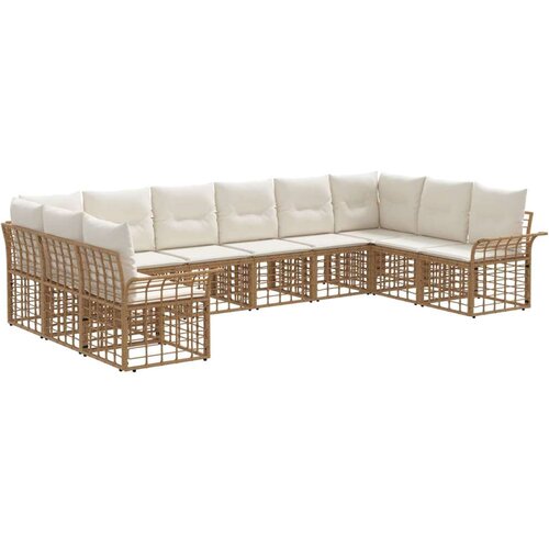  Set vanjskih sofa 10 pcs Prirodna i krema bijela Poliester Cijene