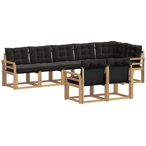 vidaXL Zunanja garnitura za sedenje z blazino 8 pcs Bela in črna, (5000280991) Cene