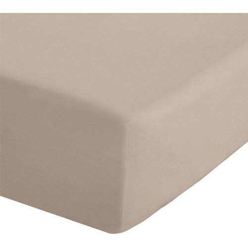 Catherine Lansfield Svjetlo smeđa plahta s gumom od perkala 135x190 cm Easy Iron Percale – Cene