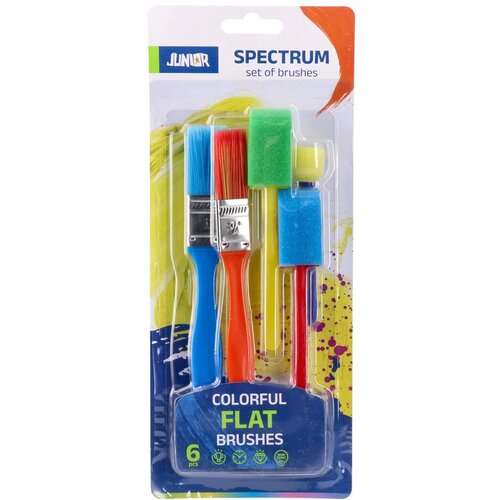 Junior Spectrum Set četkica za crtanje, okrugla, ravna, 6 komada Slike