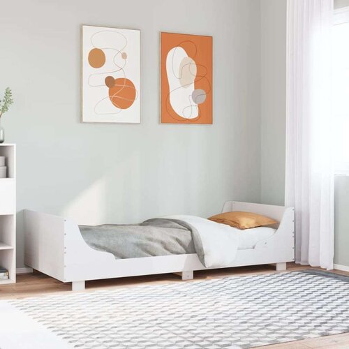 VidaXL Okvir kreveta bez madraca bijeli 75 x 190 cm masivna borovina Slike