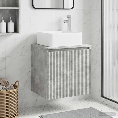 Umivaonik s policom Betonska siva 53 x 35 x 63 cm Cene