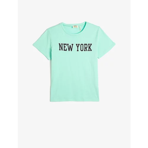 Koton T-Shirt New York Printed Short Sleeve Crew Neck Cotton