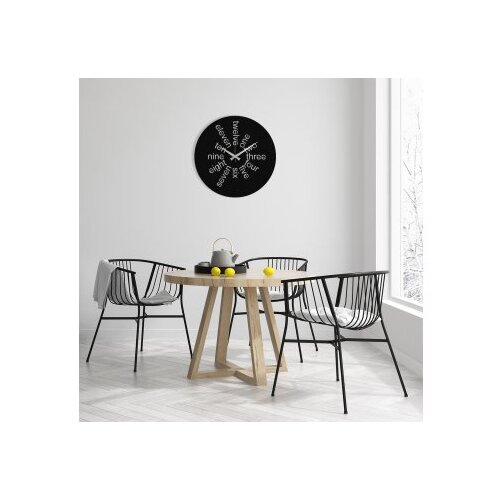 WALLXPERT dekorativni metalni zidni sat hati black Slike