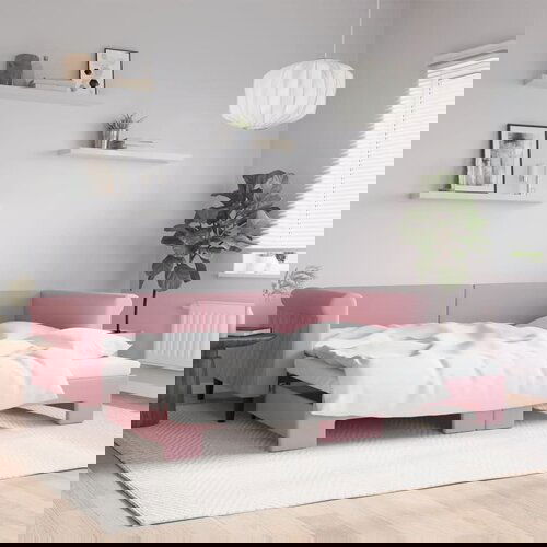 VidaXL Dnevni krevet na razvlačenje ružičasti 90 x 200 cm bar&amp;scaron;unasti Slike