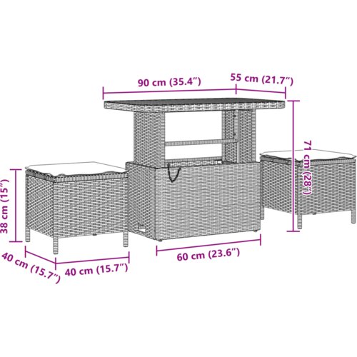 vidaXL 8-dijelni Vrtni Sofa Set s Jastučićima Bež Poly Ratan Akacija Cene