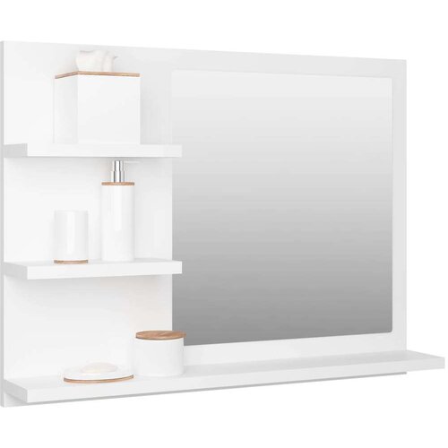 VidaXL Kupaonsko ogledalo bijelo 60 x 10,5 x 45 cm od iverice Slike