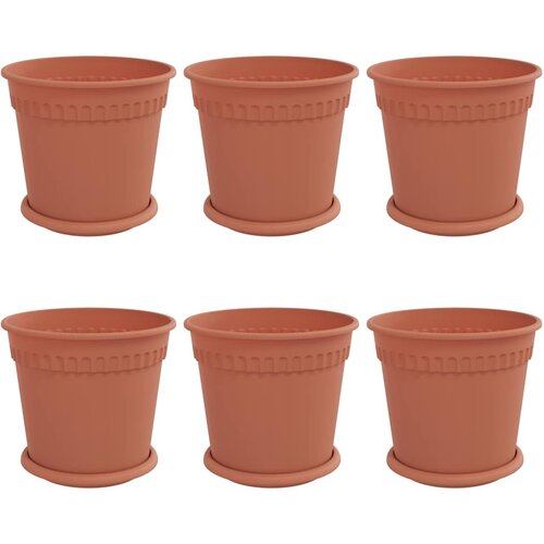 vidaXL Saksije za biljke 6 pcs Crvena cigla &Oslash; 19 x 16 cm Plastika - Crvena cigla &Oslash; 19 x 16 5 cm 6 Cijene